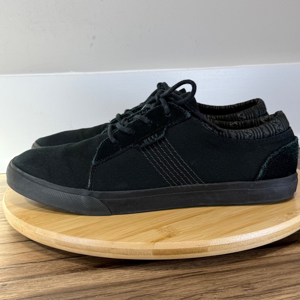 Good Reef Ridge Sneakers Mens 11 Black Good Canvas Suede Low Top RF003314 - Picture 3 of 8